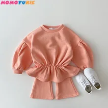 Baby Girl Clothes Outfits Children Clothing Sets Autumn New Girl 2 Pieces Suit Lantern Sleeve Sweate