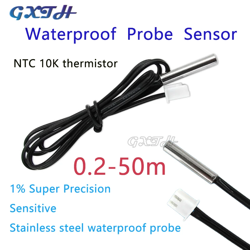 

Waterproof Temperature Sensor Probe High Precision Temperature Measurement 10K/B3950 Thermistor NTC Temperature Monitoring