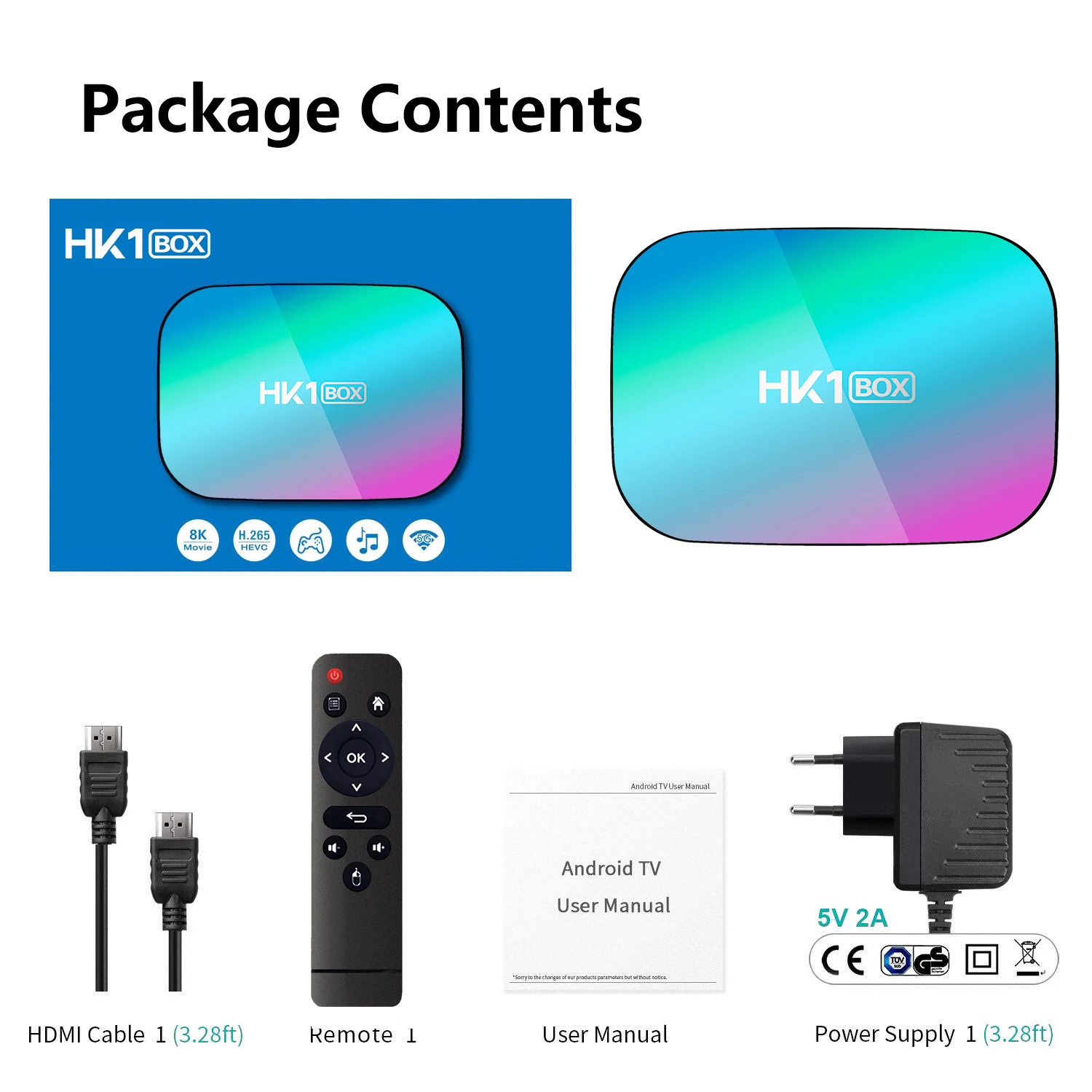 Smart TV Box Android  9.0 4K 100m 1080P HK1 Box amlogic S905X3 Dual WiFi 4GB RAM 32GB 64GB ROM HK1BOX Set Top Box images - 6