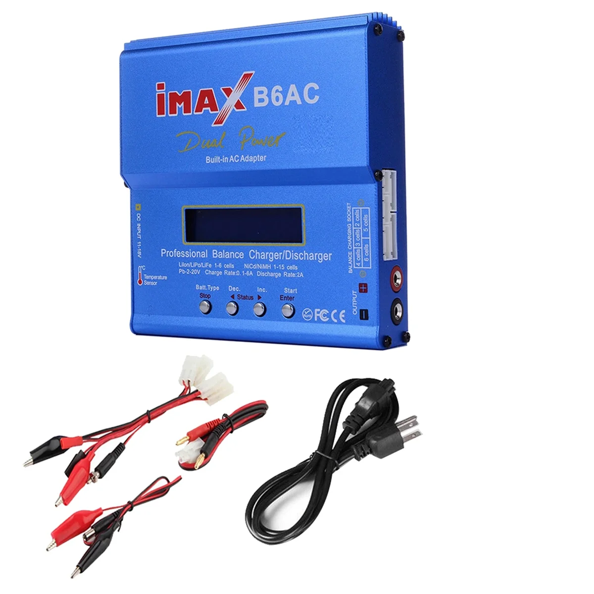 

For B6AC 80W RC Balance Charger+ Cable Digital Li-Ion LiFe Nimh Nicd Lipo Battery Discharger US Plug