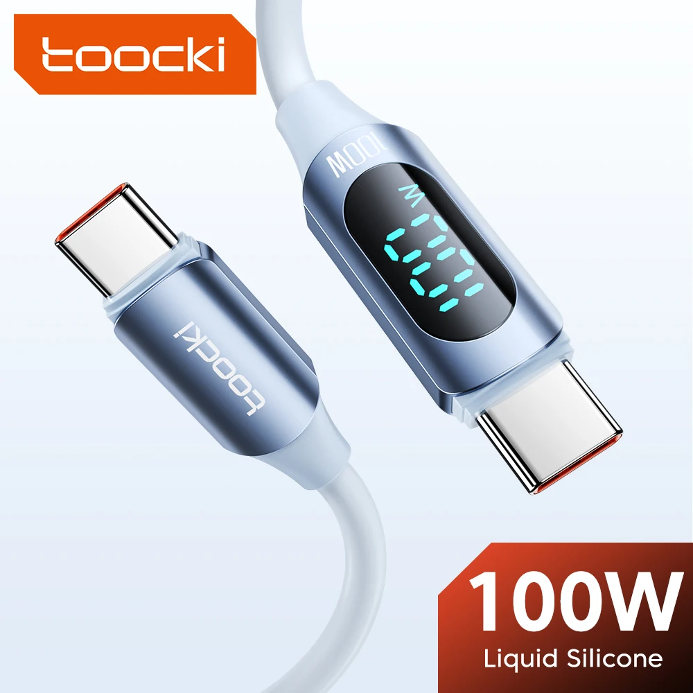 

Toocki 100W Type C to Type C Cable PD Fast Charging Charger USB C to USB C Display Cable For Xiaomi POCO f3 Realme Macbook iPad