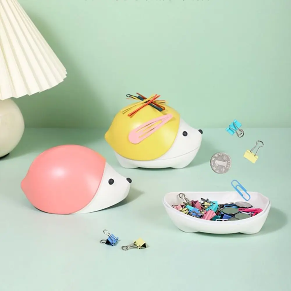 

Hedgehog Shape Student Stationery Paperclip Hair Clip Holder Jewelry Organizer Paper Clips Dispenser Magnetic Absorption Box