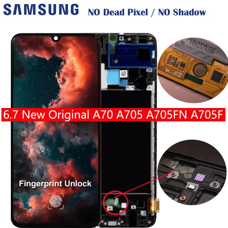 6 7 ''Оригинальный ЖК-дисплей для Samsung Galaxy A70 2019 A705 A7050 A705F FN A80 A805 A805F сенсорный