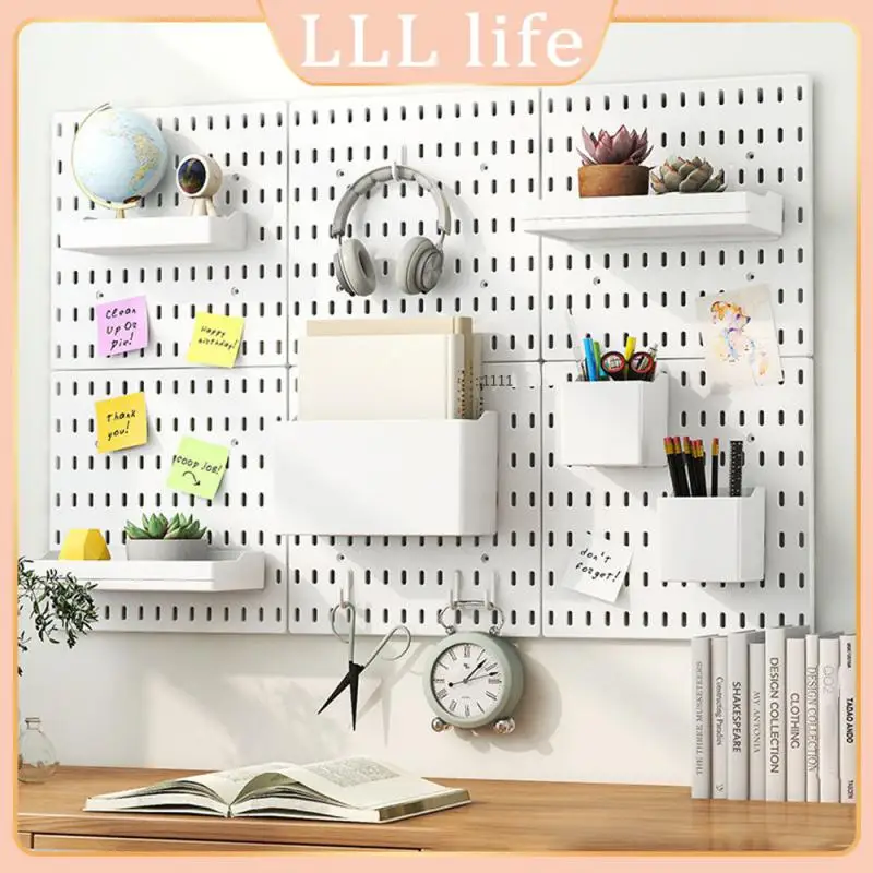 

Convenient White Wall Hanging Versatile Storage Rack Durable Fall-proof Wall Hanging No Punching Storage Wall Board Wall Shelf