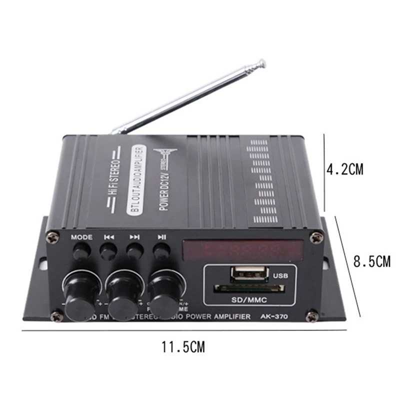 Новый AK370 домашний цифровой усилитель мини Hi-Fi Bluetooth аудио мощности для SD-карты U