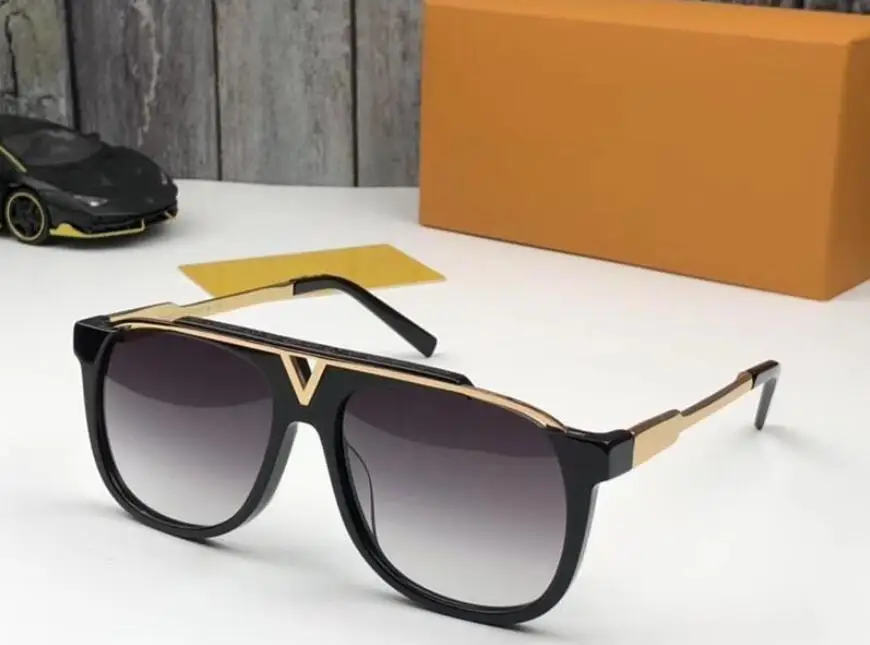 

Sunglasses Luxury Popular Retro Vintage Men Designer Sunglasses Shiny Gold Summer Style Laser Logo Gold Plated Come With Case