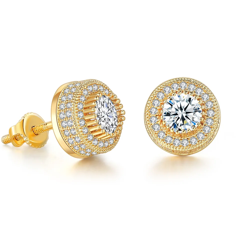 Роскошные серьги-гвоздики в стиле панк для женщин и мужчин циркониевые серьги