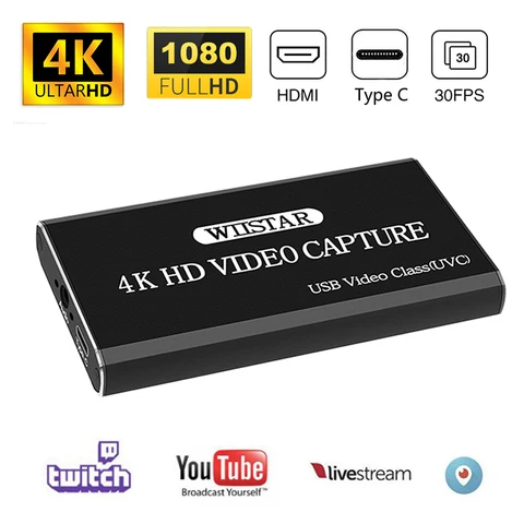Карта видеозахвата HDMI/Type C, USB 1080P, 4K - изображение