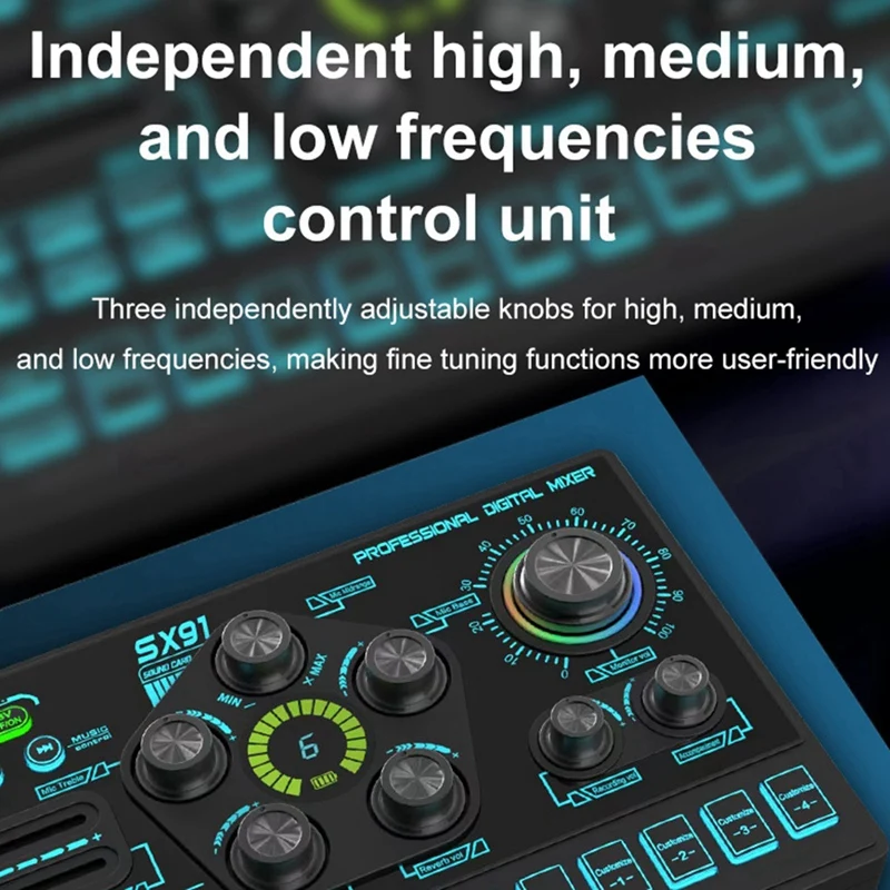 SX91 Живая звуковая карта USB Звуковой микшер Профессиональный аудиомикшерный