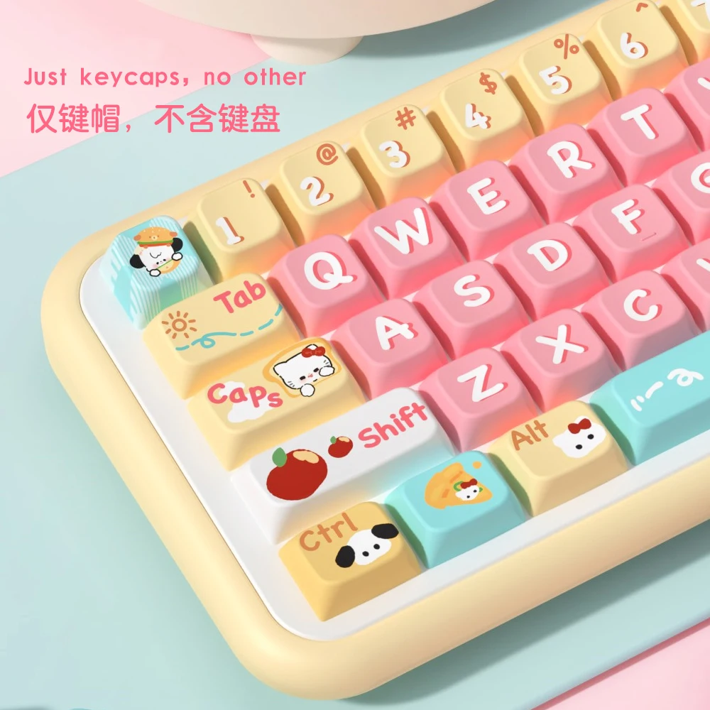 

Sanrio механическая клавиатура с колпачком Hello Kitty полакко Kawaii аниме ролевая Mda высота Pbt пять Сторон термосублимация Diy подарки