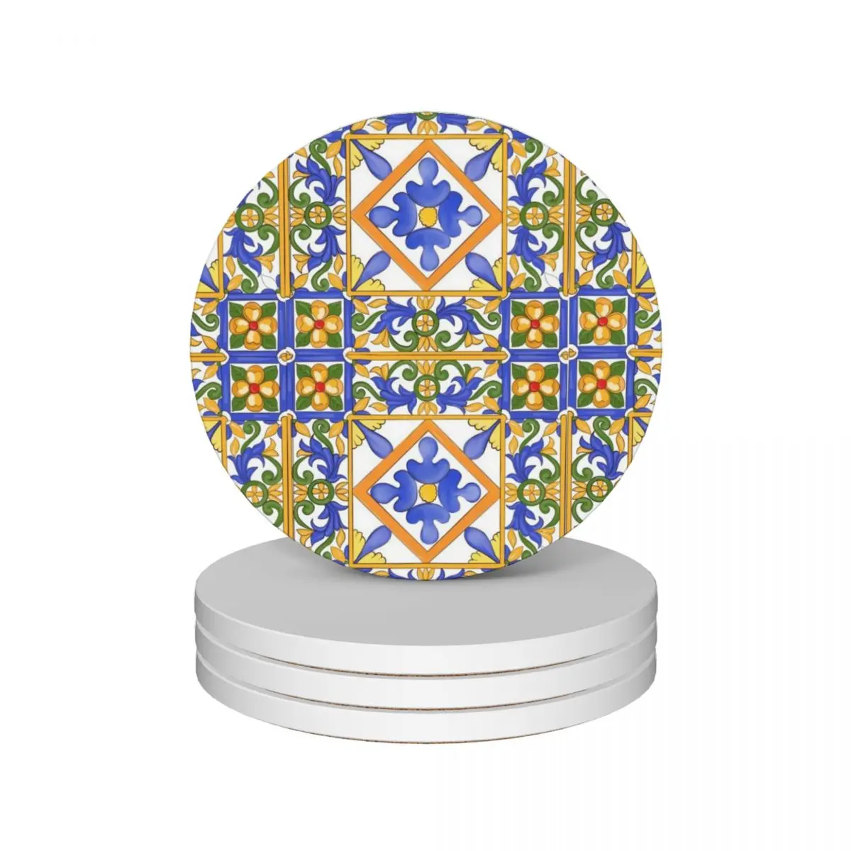 Цитрусовые сицилийский стиль летний декор узор керамические подставки (набор из