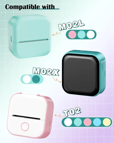 3 рулона Phomemo, белая наклейка, бумага, термоэтикетка для портативного мини-принтера T02 M02L, прозрачные прозрачные липкие бумаги 50 мм/53 мм