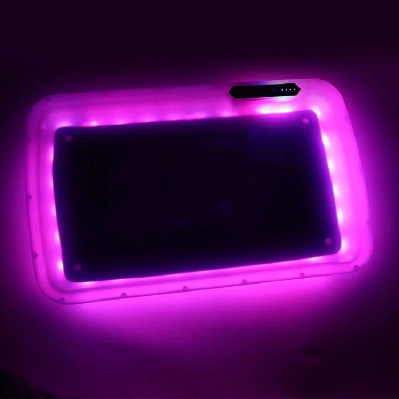 

Led Blank Space Glow Rolling Cigarette Tobacco Tray Luminous Weed Box USB Rechargeable DIY Smoking Accessories