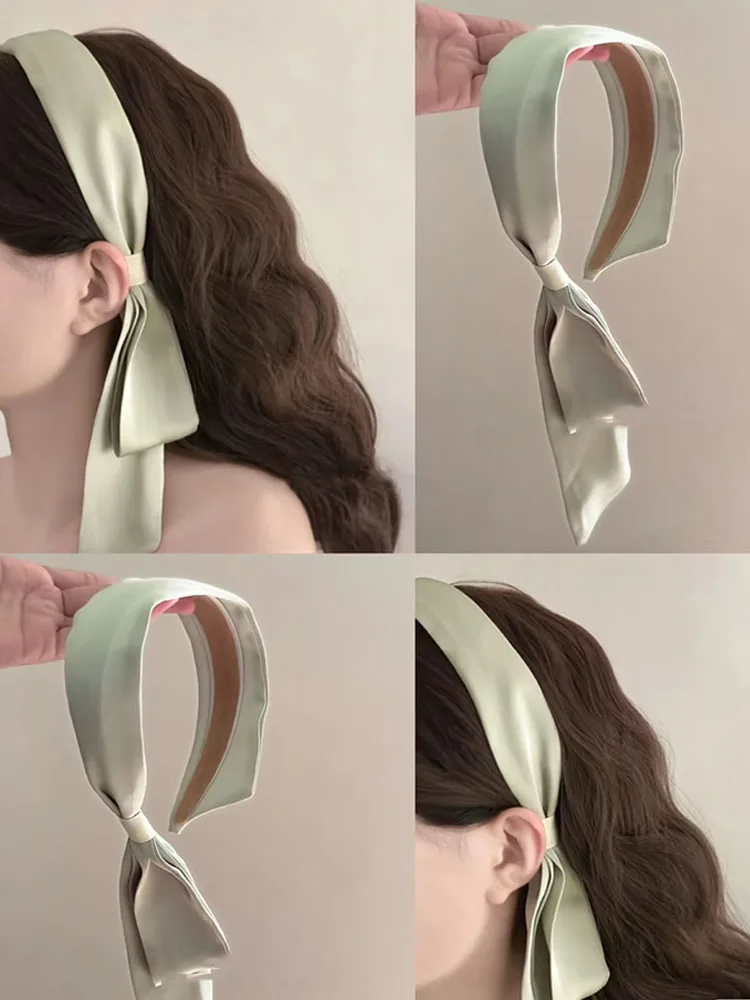 

Korean Hair Accessories Solid Color Cloth Crumpled Women's Head Hoop Wide Bezel Side Hairbands for Ladies Headwear 2023 New