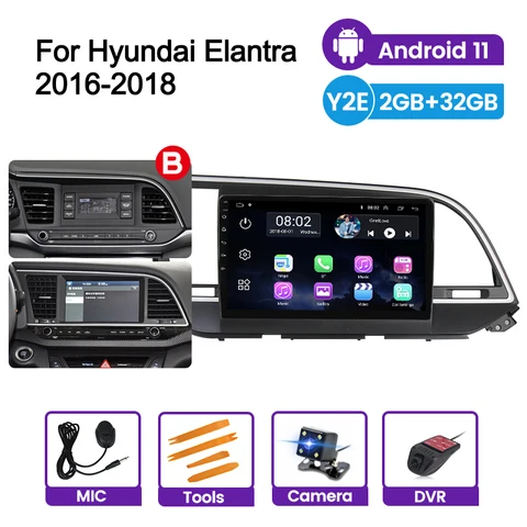 Автомагнитола с поддержкой Carplay, камеры заднего вида для HYUNDAI ELANTRA Avante 2016 2017 2018, Автомобильная Мультимедийная видеоголовка с поддержкой BT, Wi-Fi, бесплатный подарок