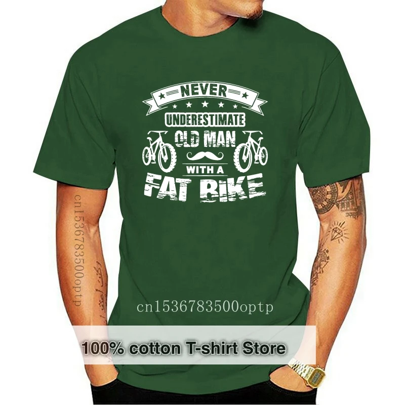 

Old Man With A Fat Bike T Shirt 100% Cotton Gift Pattern New Style Summer Style O Neck Leisure Character Shirt