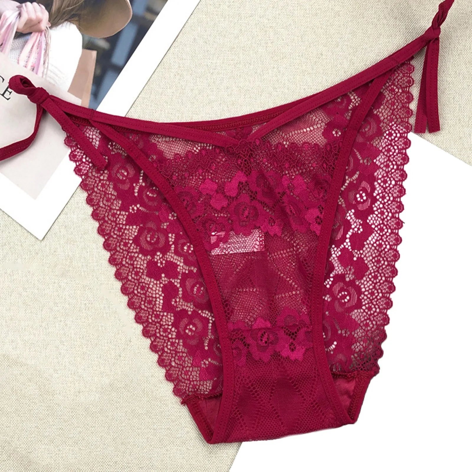

Embroidery Lace Panties Women Sexy Transparent Brief Panty Low Waist Hollow Out Cotton Ladies Lingerie Seamless Underwear