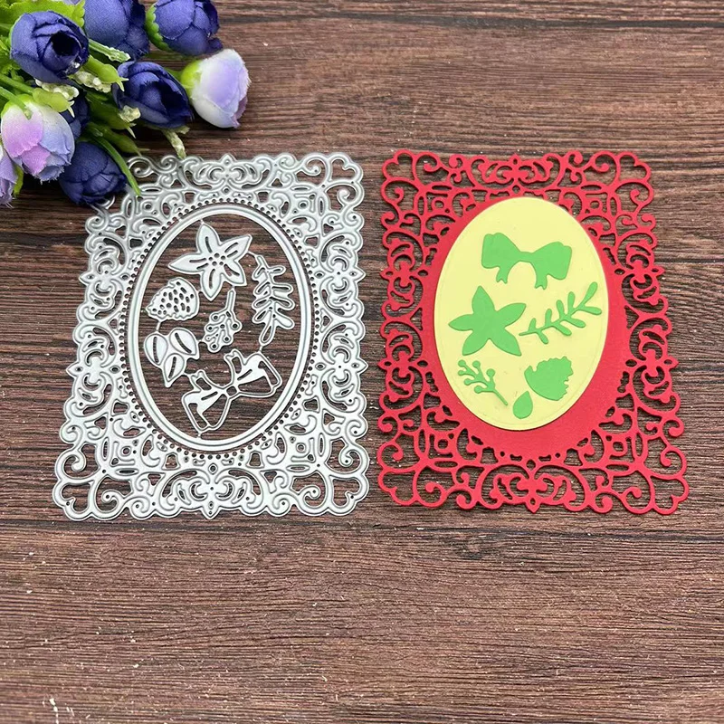 

2022New Lace background Frame Metal Cutting Dies Stencils For DIY Scrapbooking Decorative Embossing Handcraft Template