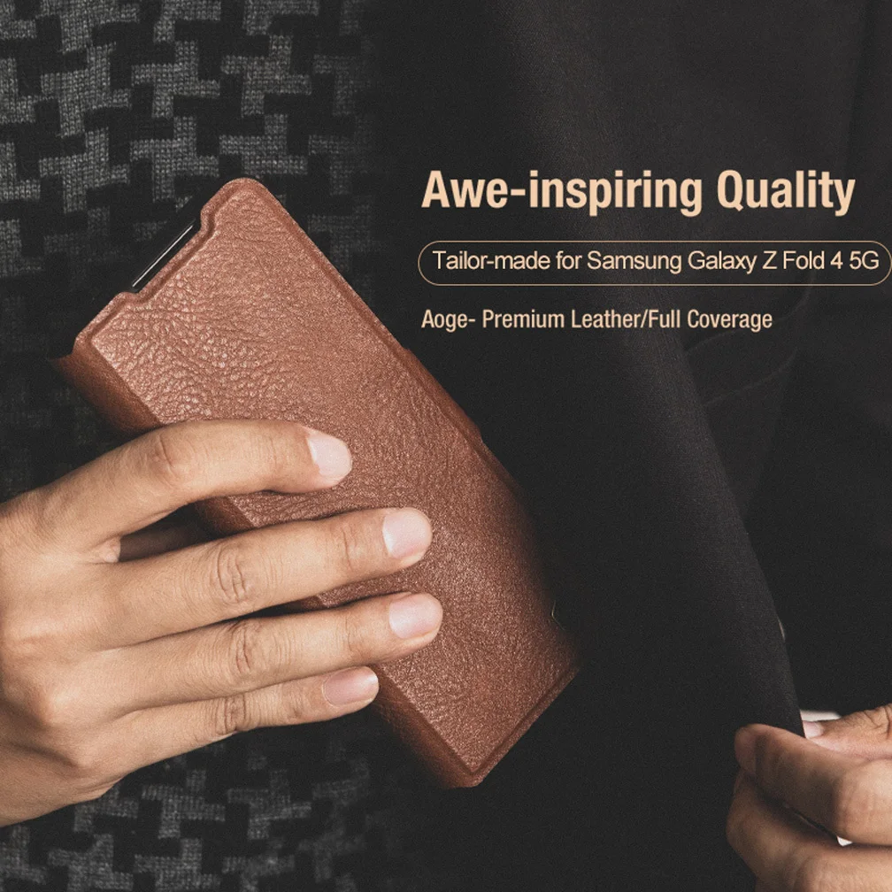 

For Samsung Galaxy Z Fold 4 5G Case Nillkin Aoge Leather Case Luxuly Texture With Pen Slot Back Cover For Samsung Z Fold 4 Case
