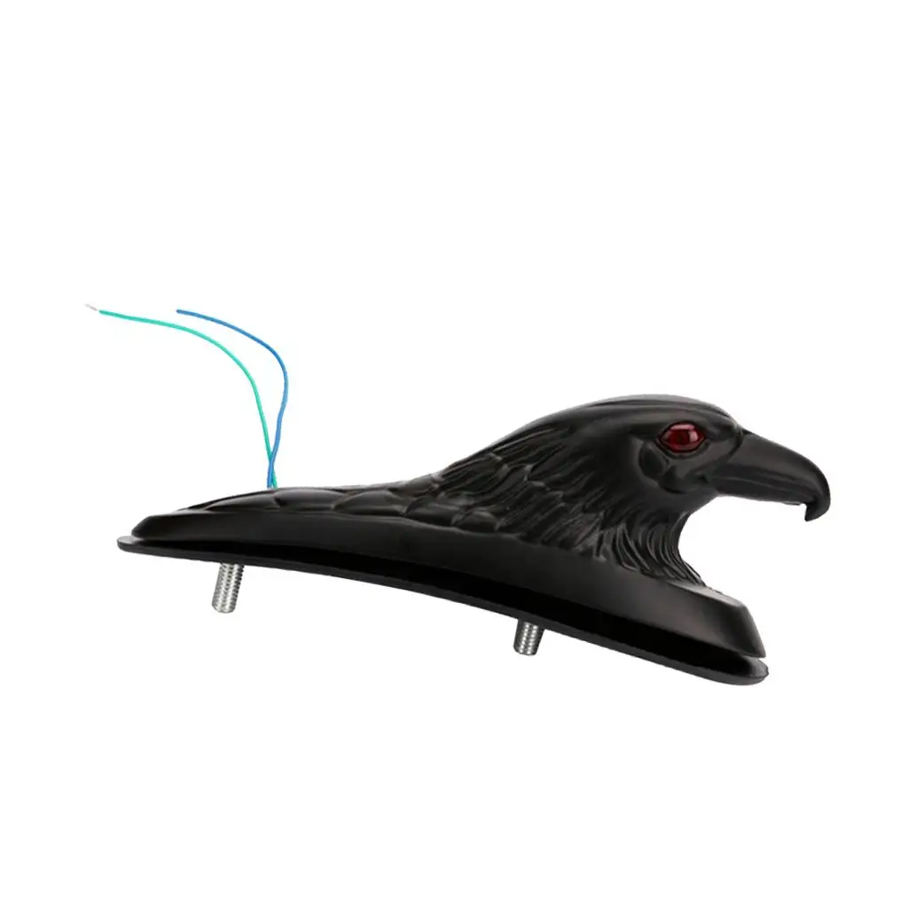 

Motorcycle Motorbike Eagle Head Ornament w/Red Lighted Eye Black Aluminum Front Fender