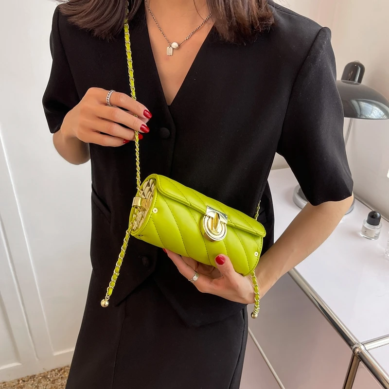 

2022 Luxury Fashion Designer PU Leather Women Handbags and Purses Barrel Shaped Mini Handbags Lady Shoulder Crossbody Sling Bag