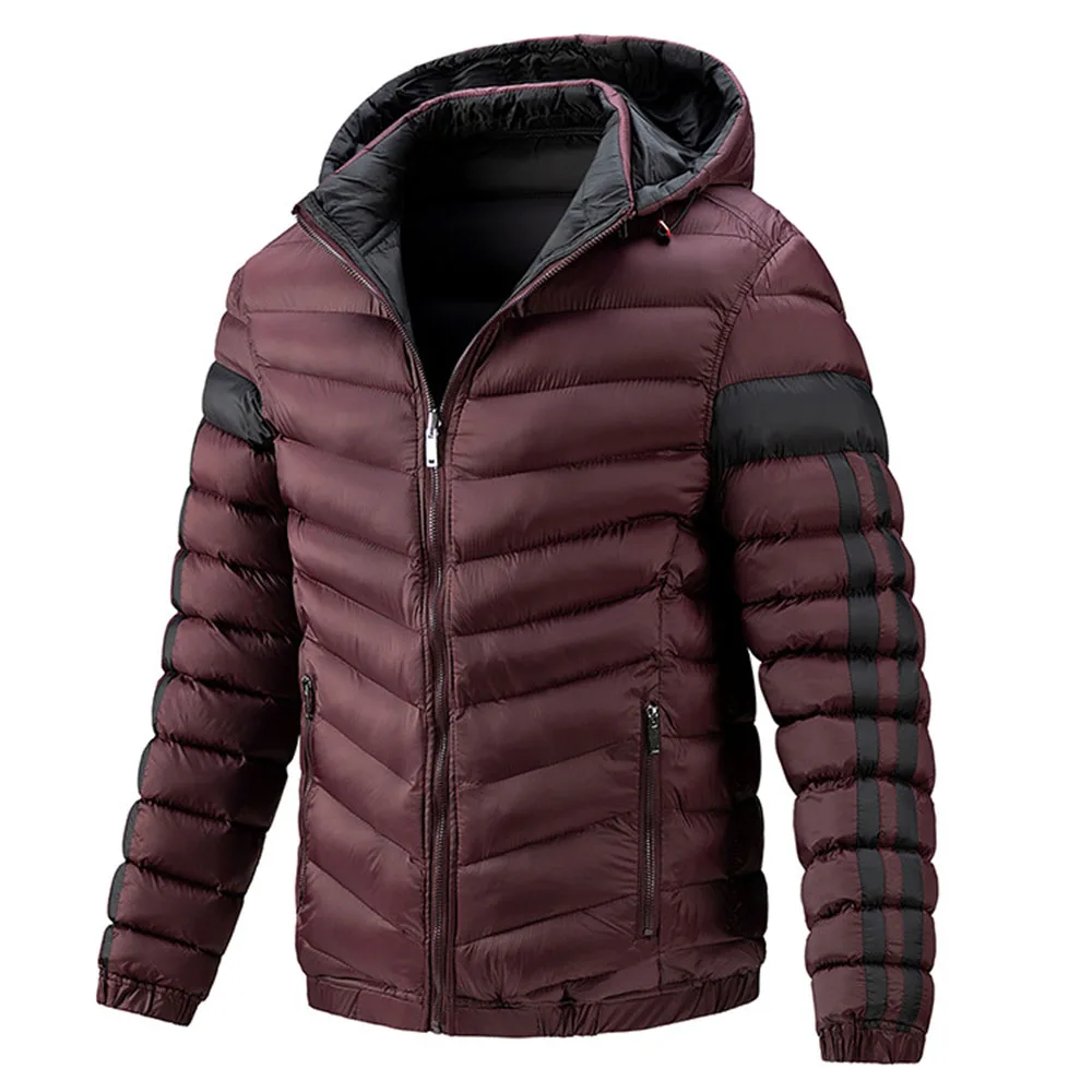 ERIDANUS 2022 Men's New Hot Sale hat removable double-sided wearable Cotton parka Fashion Zipper Men's Cotton Clothing MWM159