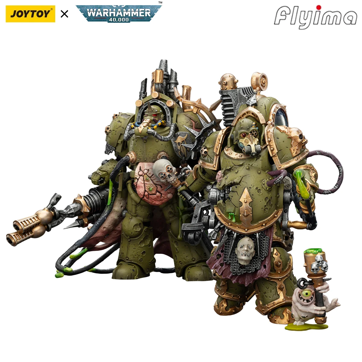 Фото В НАЛИЧИИ JOYTOY Warhammer 40K 1/18 Фигурки Death Guard Foul Blightspawn и Lord of Virulence, 2 шт., аниме-модели №2