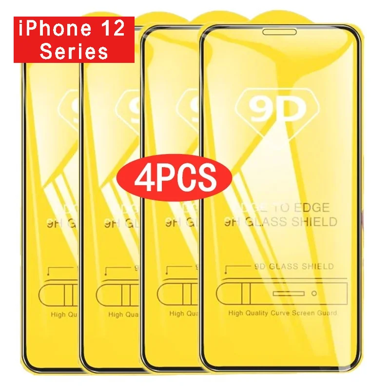 

Защитное закаленное стекло 9D для IPhone 12 Pro Max, 4 шт.