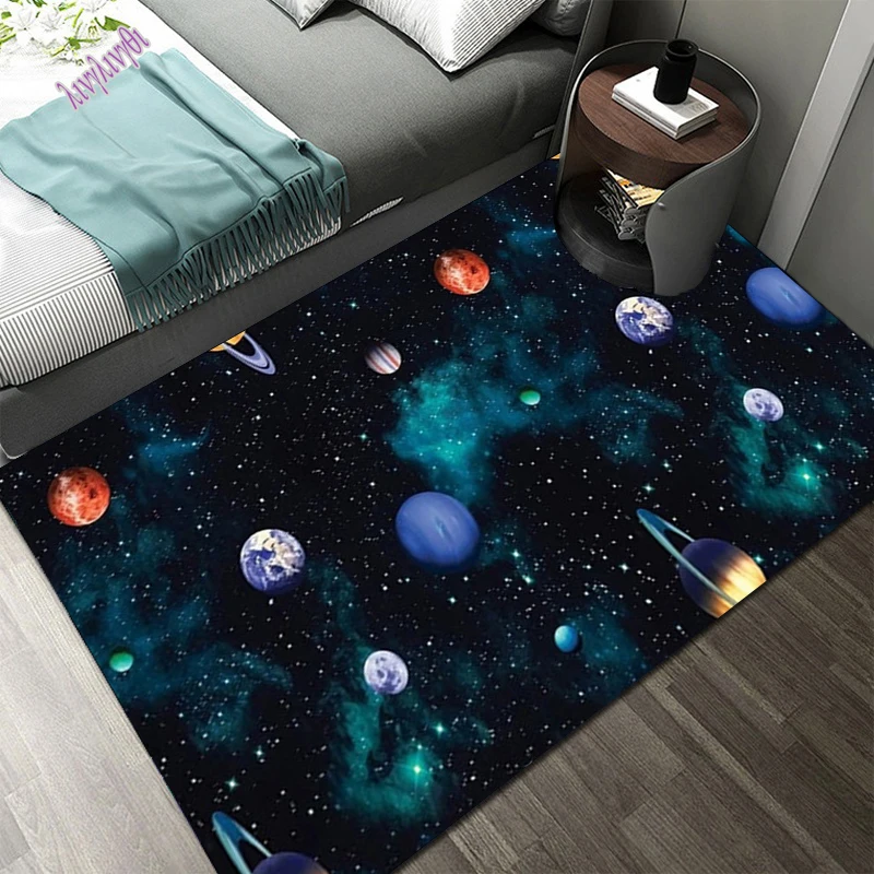 3D universe pattern children's room carpet non slip mat home decoration play crawling mat carpets for living room anime rug