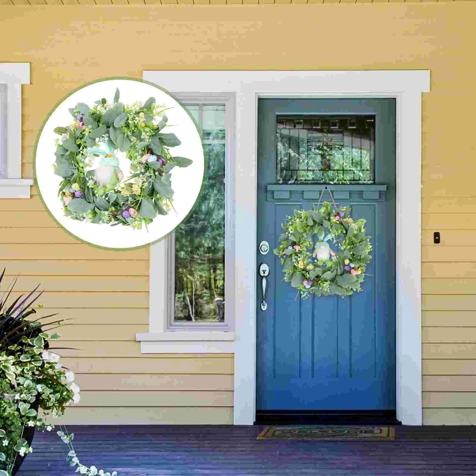 

Decorative Rabbit Gnome Wreath Delicate Wreath Festival Egg Hanging Garland