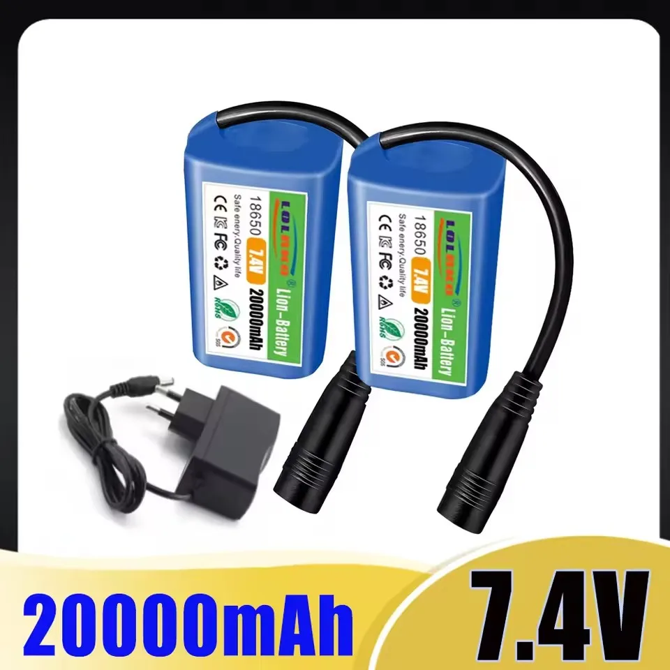 Фото Аккумулятор 7.4V 2S2P 20000mAh для радиоуправляемых рыболовных лодок V020 V900 2011-5 V007 C18 H18 V18 D18B FX88, запчасти для пульта ДУ №1