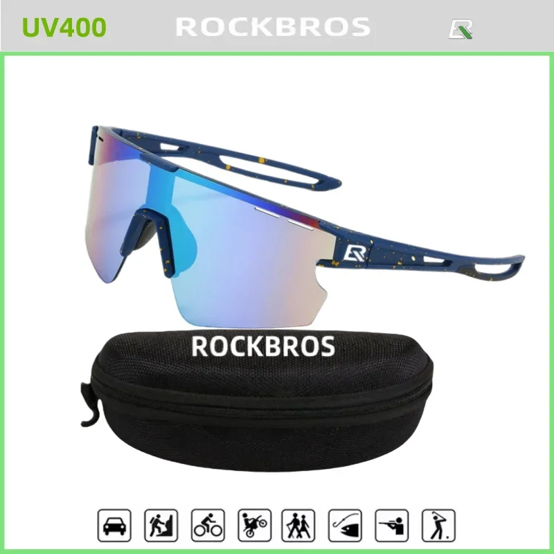 Фото Солнцезащитные очки ROCKBROS Cross Border New UV Resistant Sports Cycling Mirrors, интегрированные велосипедные очки с цветными линзами в европейском и американском стиле. №1