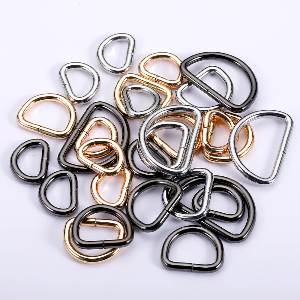 10-20pcs Metal Non-Welded D Ring Adjustable Buckle For Backpacks Straps Bags Shoes Cat Dog Collar D-Shape Buckles DIY Accessorie
