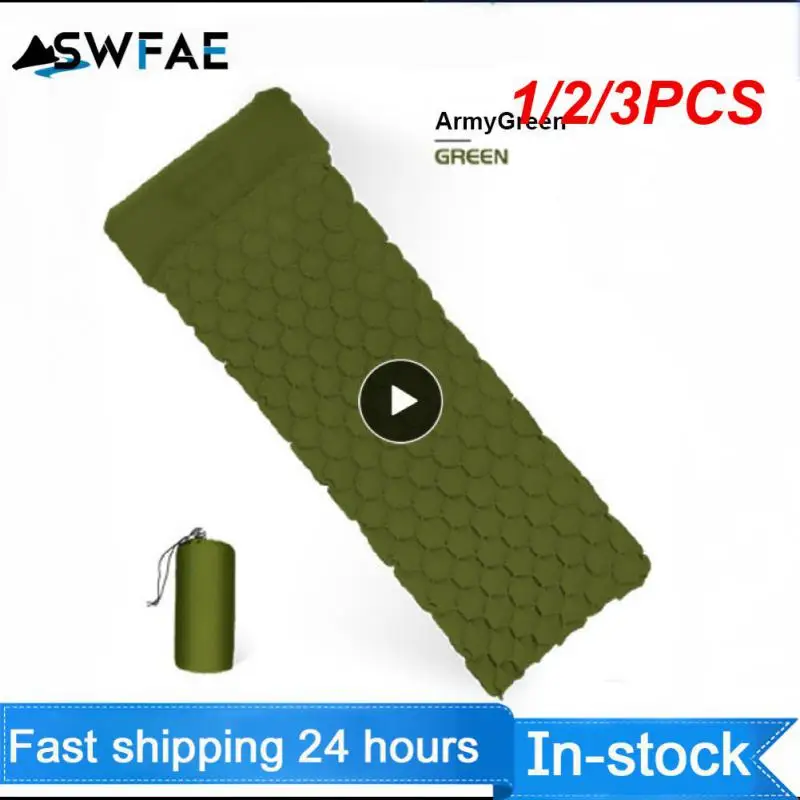 

1/2/3PCS Outdoor Camping Inflatable Mattress Sleeping Pad With Pillows Ultralight Air Mat Built In Inflator Pump Hiking