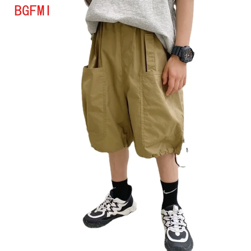 

3-11T Baby Boy Knee length Overalls Loose Thin Cotton Bloomers Summer clothes Children's shorts Cargo pants Kids Boys clothes