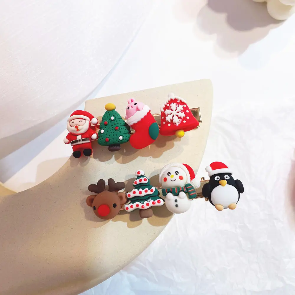 

Christmas Hair Clips For Women Girls Cute Santa Claus Snowman Elk Hairpins Hairgrips Kids Barrette Hair Accessories New Year