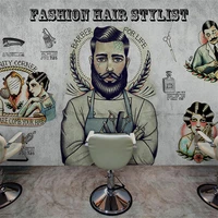personalized custom barber shop mural wall paper 3d hair salon makeup store large gray cement wall background wallpaper 3d