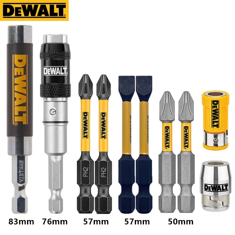 Набор ударных отверток DEWALT PH2 SL8, высокоскоростной стальной поворотный держатель бит, удлинительная втулка, шестигранный хвостовик, столярные детали, инструменты