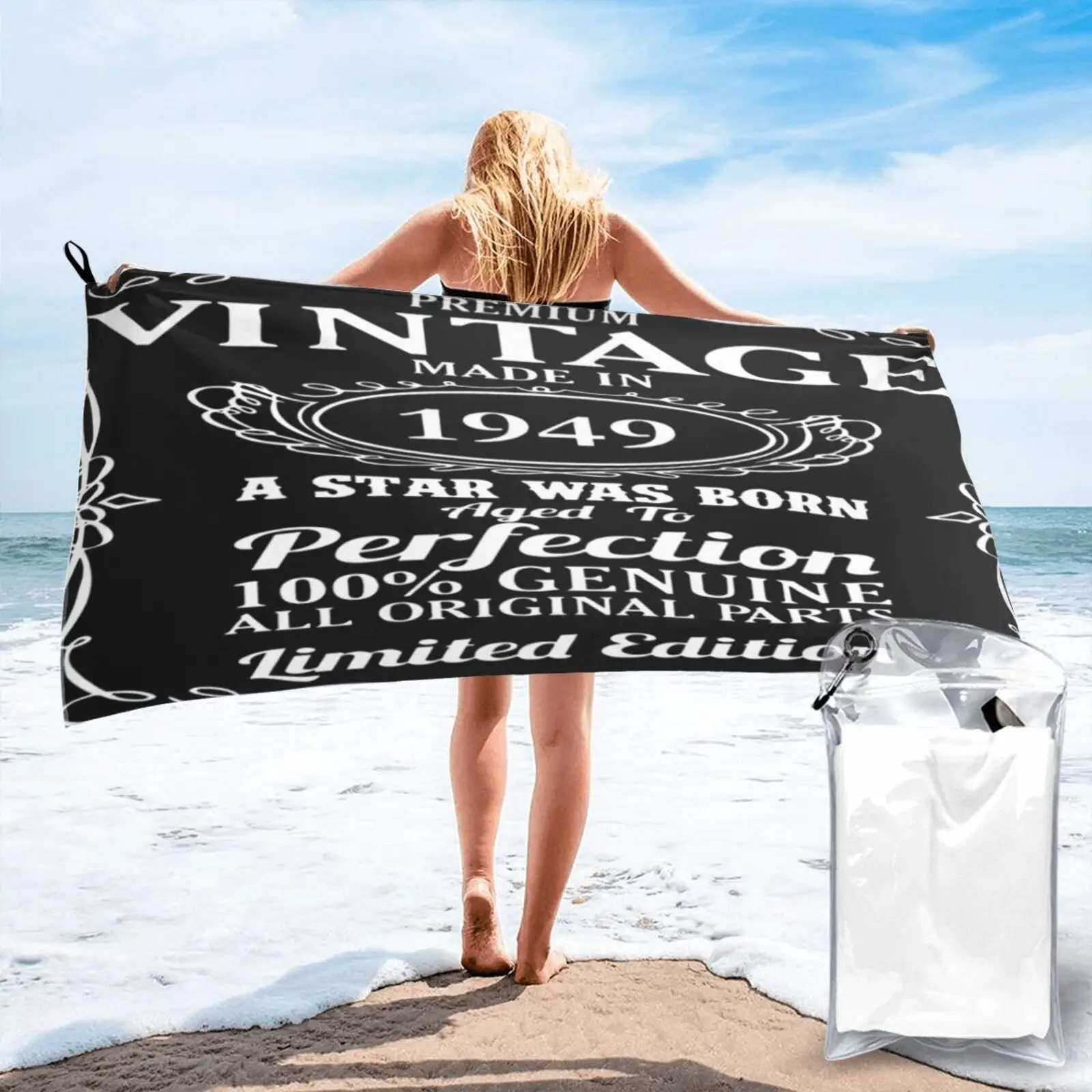 

Printed Star Is Born 1949 Happy Beach Towel Large Beach Towels Beach Beach Mat Baby Towel Bath-House Hand Towel Kitchen Towels