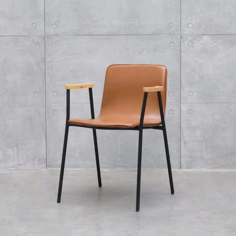 Silla De Comedor nórdica, sillón Industrial De Metal, minimalista, moderno, con respaldo...
