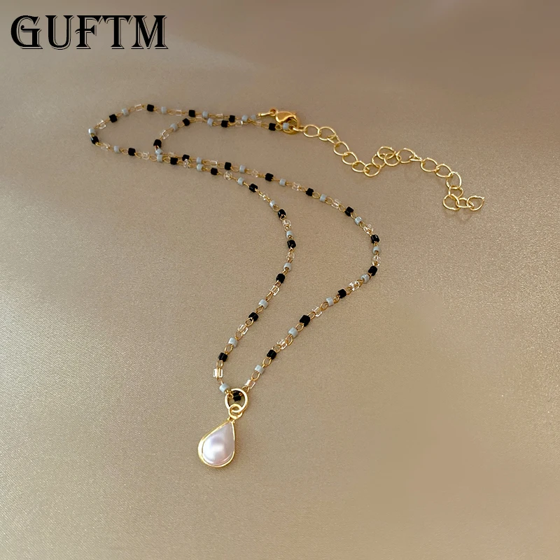 

GUFTM Simple Seed Beads Strand Choker Necklace Women String Collar Charm Colorful Handmade Bohemia Collier Femme Jewelry Gift