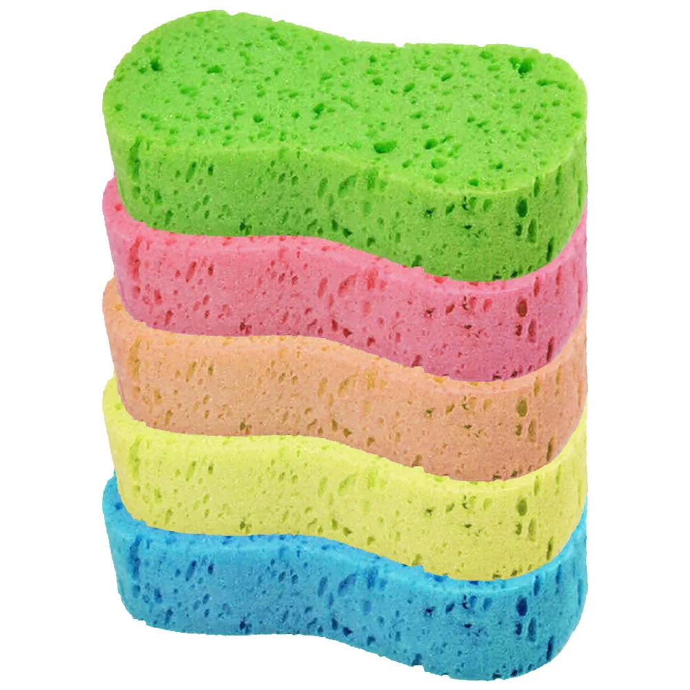 

Car Wash Sponges 5pcs Mix Colors Cleaning Scrubber Multi Functional Washing Sponges for Kitchen with Vacuum Compressed Packing