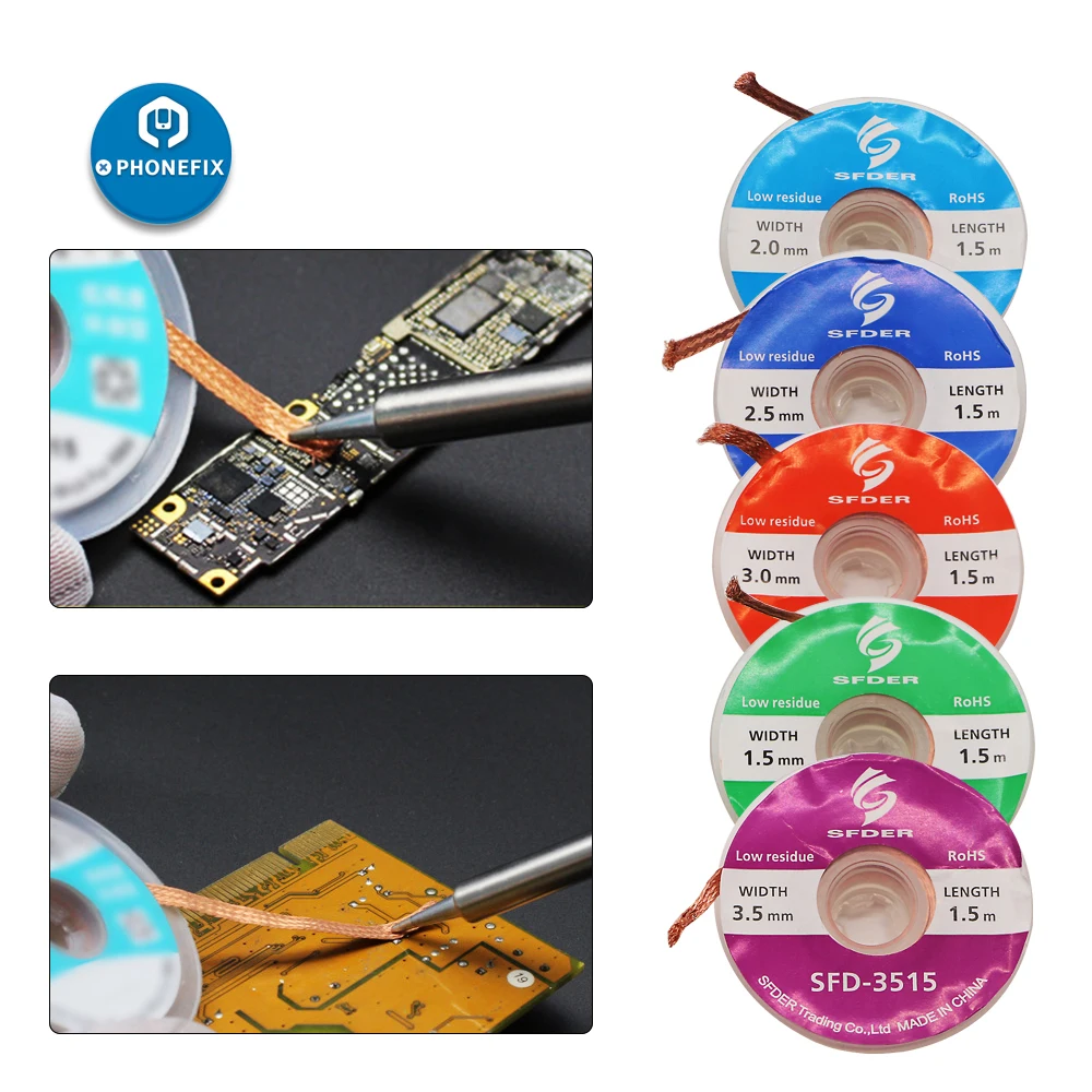 Оплетка для распайки с Флюсом припой Φ провод из чистой меди BGA вспомогательное