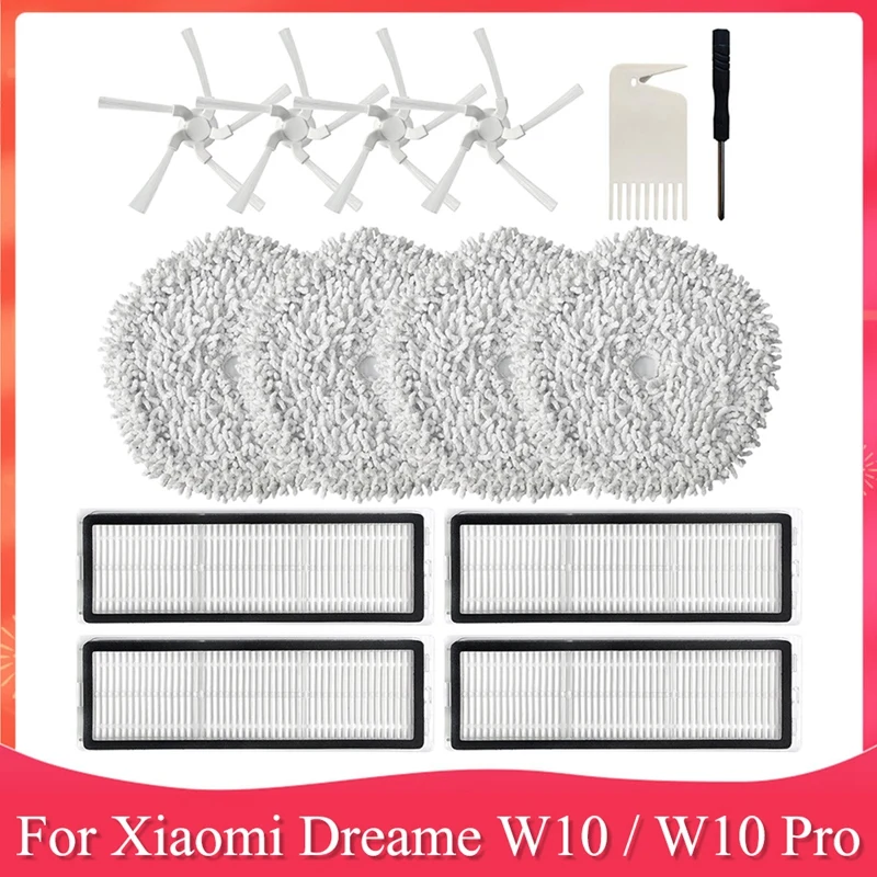 

Accessory Kit For Xiaomi Dreame W10 / W10 Pro Robot Vacuum Cleaner HEPA Filter Mop Cloth Side Brush Replacement Parts