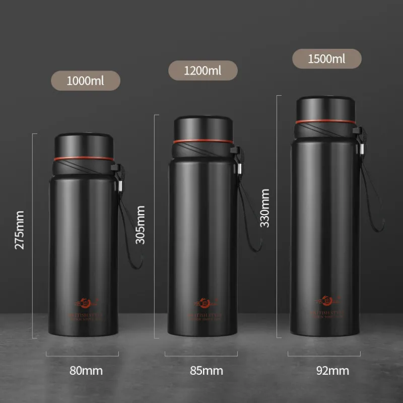 Спортивный термос из нержавеющей стали 420-1500 мл двойные настенные вакуумные