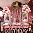 1*2,7 м, одноразовая блестящая скатерть из розового золота для дня рождения, прямоугольная квадратная настенная скатерть