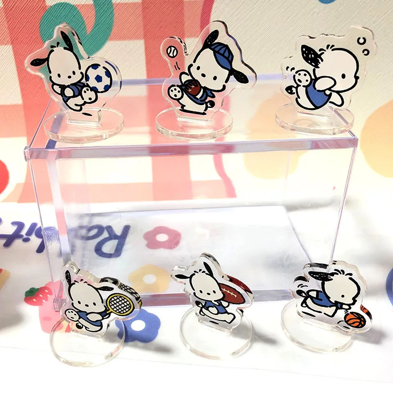 

Cartoon Sanrio Pochacco Mini Bracket Acrylic Transparent Desktop Decoration Anime Cute Bracket Couple Decoration Student Gift
