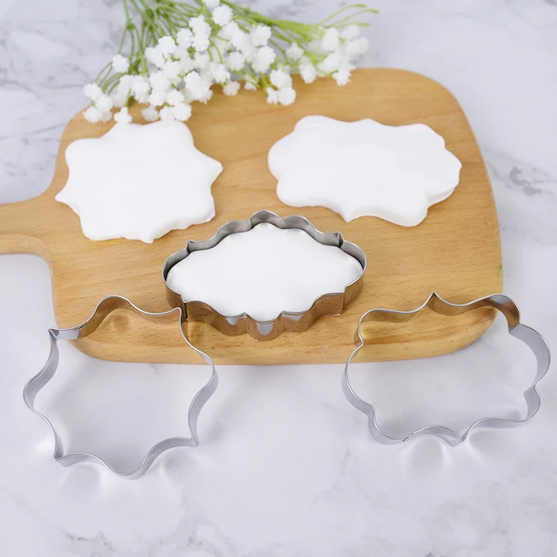 

3pcs/set Stainless Steel Biscuit Mold DIY Irregular Pattern Frame Pattern Cookie Cutter Home Products Baking Tools Party Decor