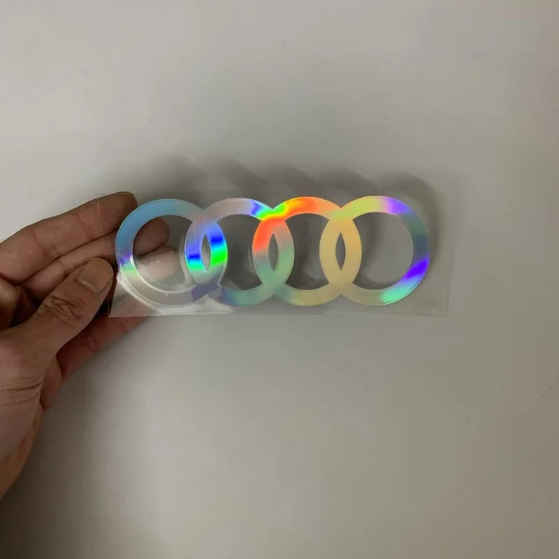 Светоотражающая наклейка для автомобиля Audi, украшение кузова, лазерные наклейки для Audi A3 A4 Q2 Q5, предупреждение на заднее лобовое стекло багажника, водонепроницаемая наклейка