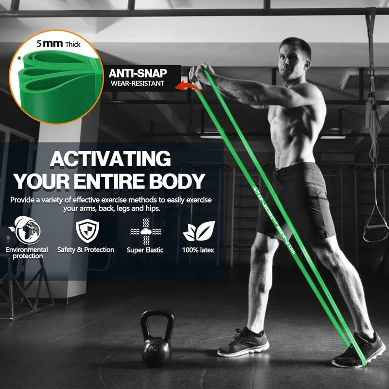 208cm Thick Stretch Resistance Band Sports Expander Elastic Pull Up Powerlifting Bands for Training and Workout | Спорт и